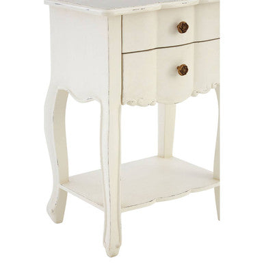 Loire 2 Drawer White Bedside Table - PN Home