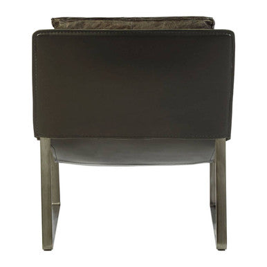 Hoxton Dark Brown Leather Lounge Chair - PN Home