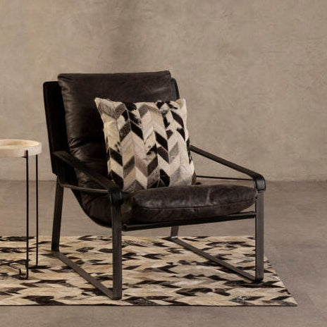 Hoxton Dark Brown Leather Lounge Chair - PN Home