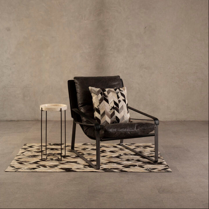 Hoxton Dark Brown Leather Lounge Chair - PN Home