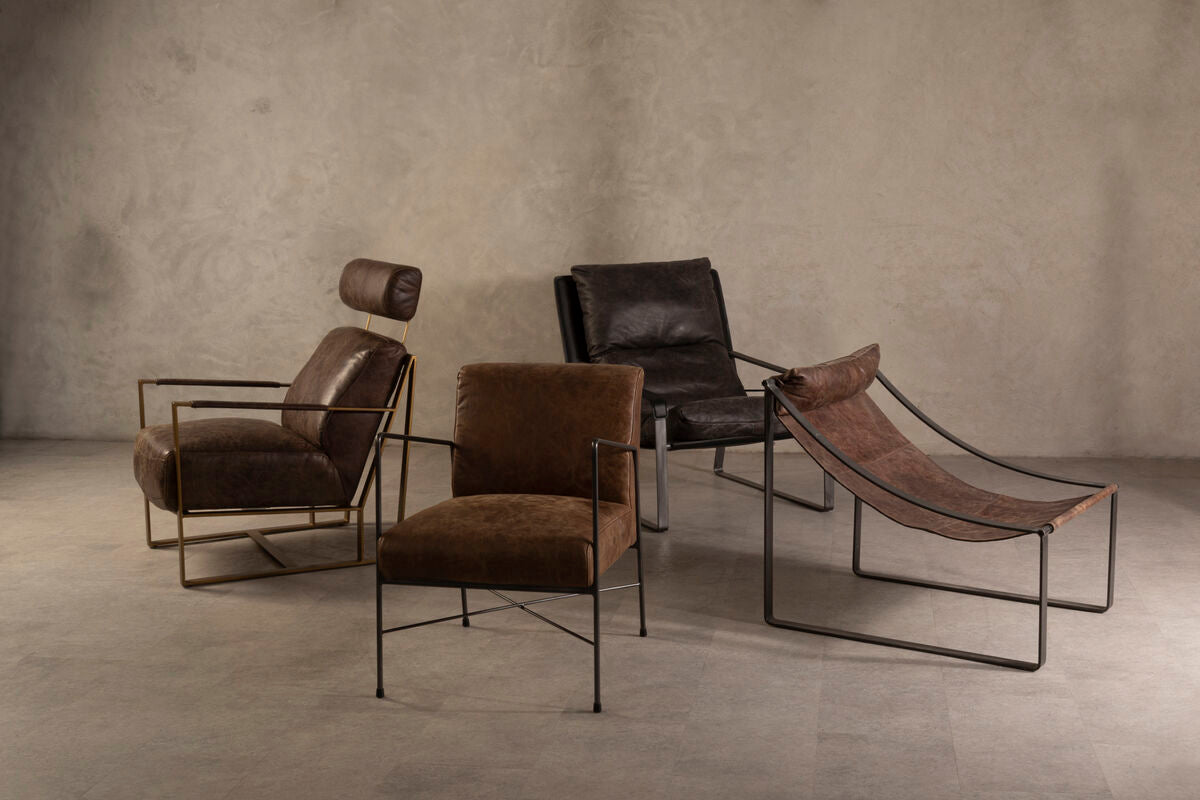 Hoxton Dark Brown Leather Lounge Chair - PN Home