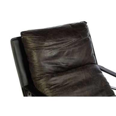 Hoxton Dark Brown Leather Lounge Chair - PN Home