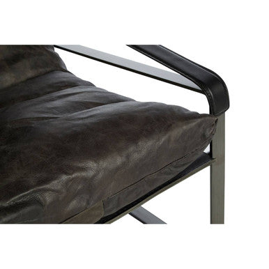 Hoxton Dark Brown Leather Lounge Chair - PN Home