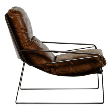 Hoxton Light Brown Leather Lounge Chair - PN Home