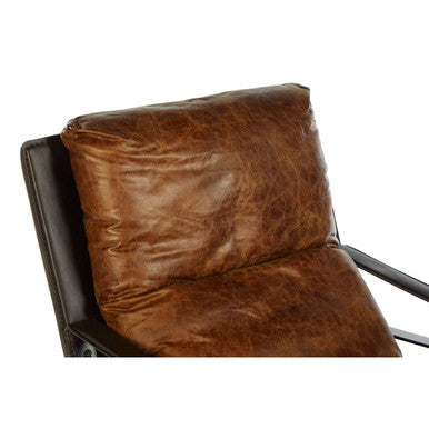 Hoxton Light Brown Leather Lounge Chair - PN Home