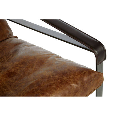Hoxton Light Brown Leather Lounge Chair - PN Home
