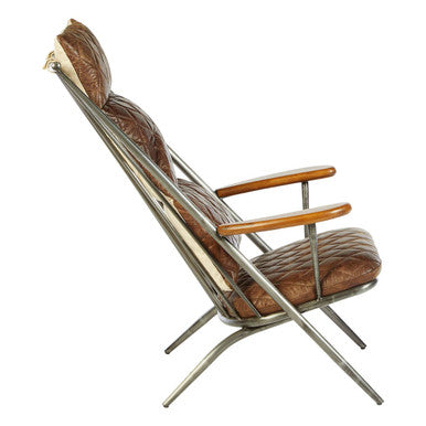 Hoxton Genuine Brown Leather Chair - PN Home