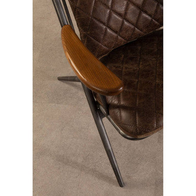 Hoxton Genuine Brown Leather Chair - PN Home