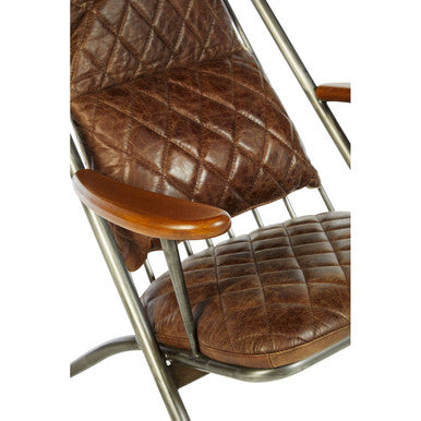 Hoxton Genuine Brown Leather Chair - PN Home