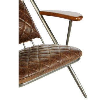 Hoxton Genuine Brown Leather Chair - PN Home