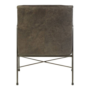 Hoxton Grey Leather Lounge Chair - PN Home