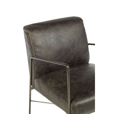 Hoxton Grey Leather Lounge Chair - PN Home