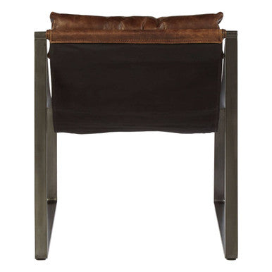 Hoxton Brown Leather Sling Chair - PN Home