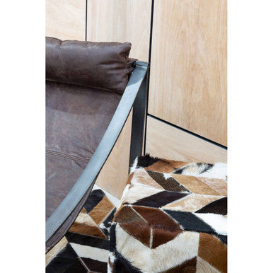 Hoxton Brown Leather Sling Chair - PN Home
