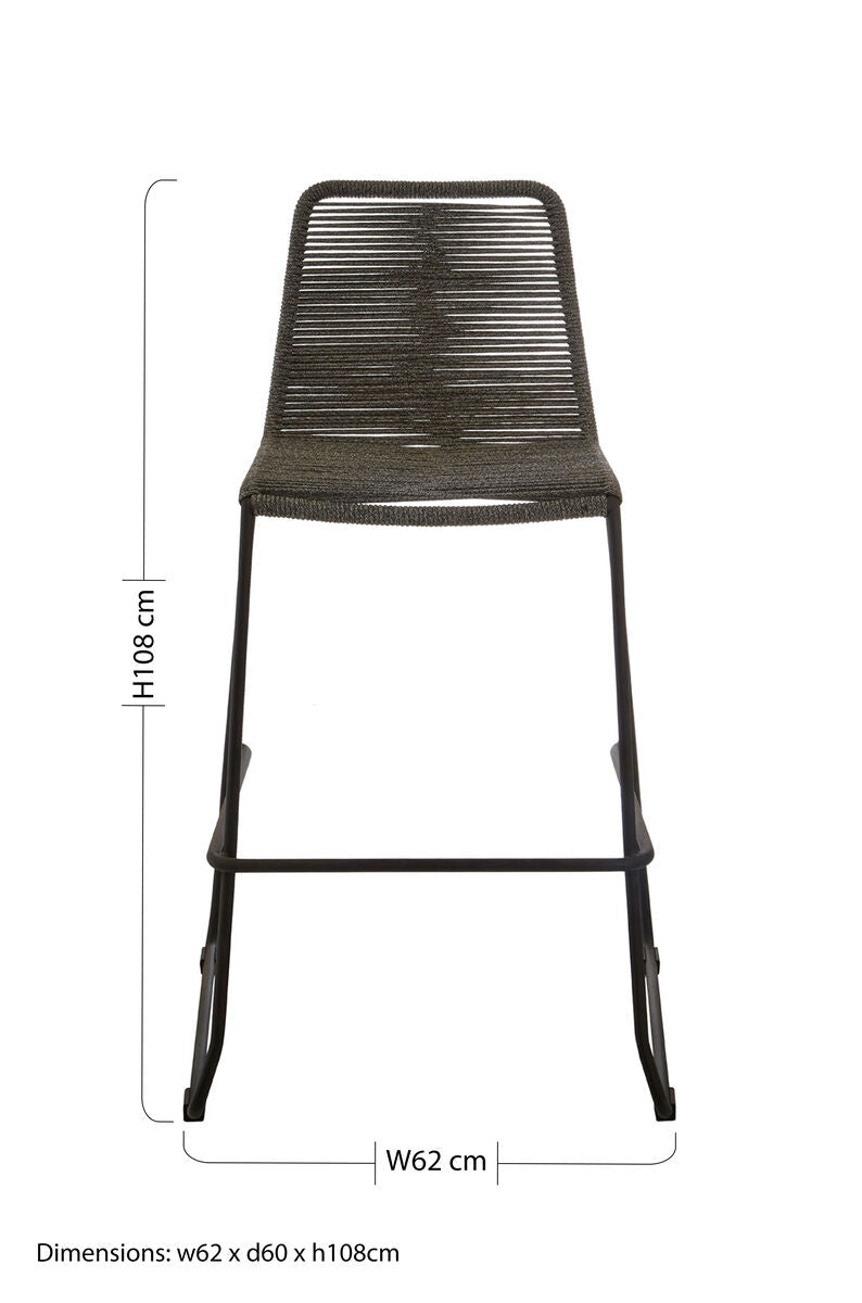 Sisal Grey Rope Bar Chair - PN Home