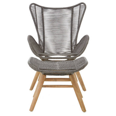 Sisal Grey Rope Lounge Chair and Footstool - PN Home