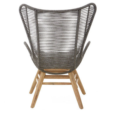 Sisal Grey Rope Lounge Chair and Footstool - PN Home