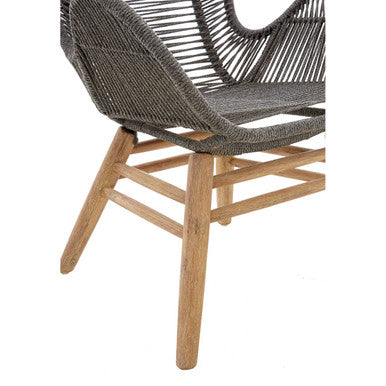 Sisal Grey Rope Lounge Chair and Footstool - PN Home