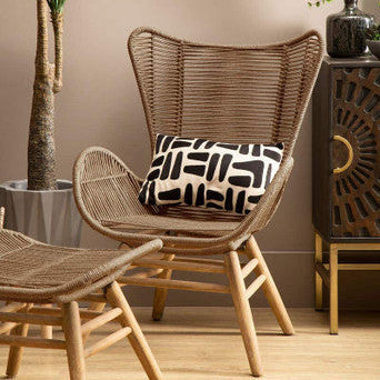 Sisal Latte Rope Lounge Chair And Footstool - PN Home