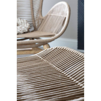 Sisal Latte Rope Lounge Chair And Footstool - PN Home