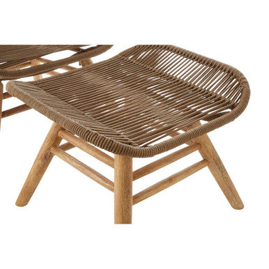 Sisal Latte Rope Lounge Chair And Footstool - PN Home