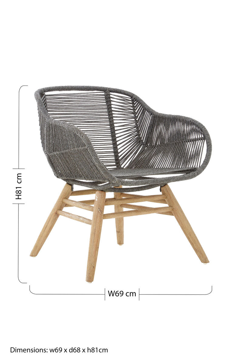 Sisal Grey Rope Armchair - PN Home