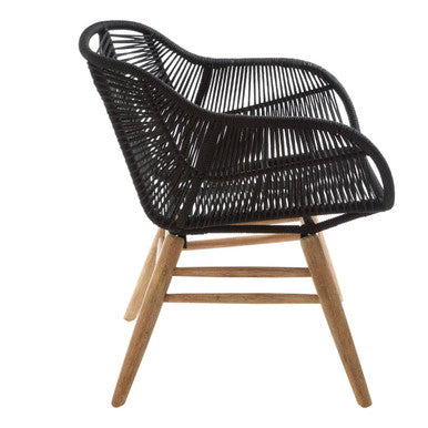 Sisal Black Rope Armchair - PN Home