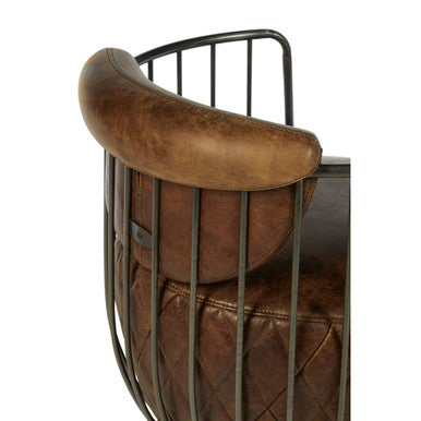 Hoxton Brown Leather Swivel Chair - PN Home