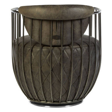 Hoxton Dark Grey Leather Swivel Chair - PN Home