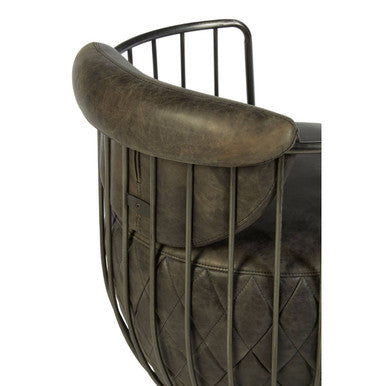 Hoxton Dark Grey Leather Swivel Chair - PN Home