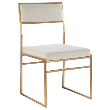 Mian Milky White Velvet Dining Chair