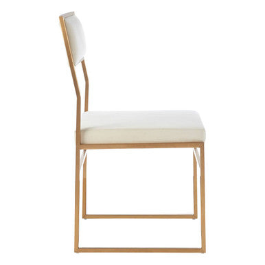 Mian Milky White Velvet Dining Chair - PN Home