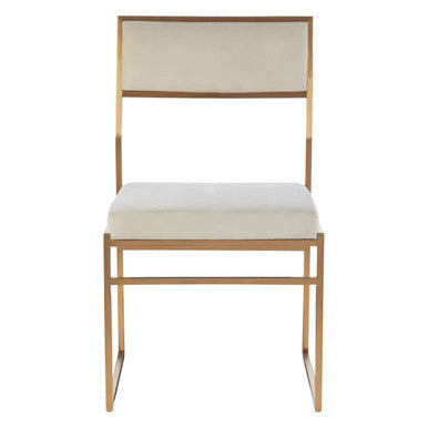 Mian Milky White Velvet Dining Chair - PN Home