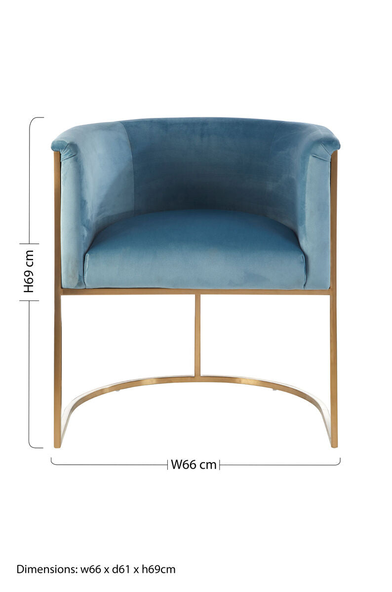 Mias Blue Velvet Chair - PN Home
