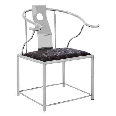 Yasmin Black Velvet And Steel Chair - PN Home