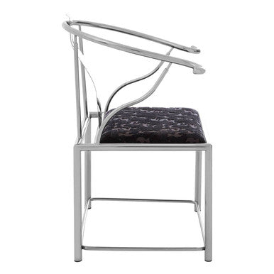 Yasmin Black Velvet And Steel Chair - PN Home
