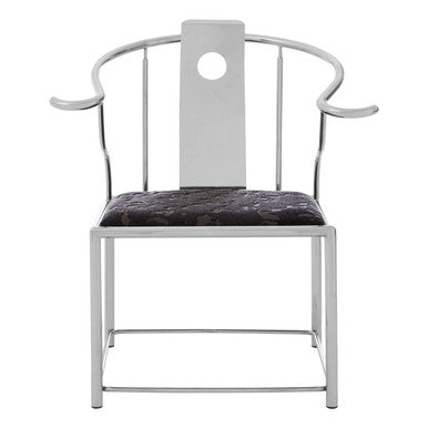Yasmin Black Velvet And Steel Chair - PN Home