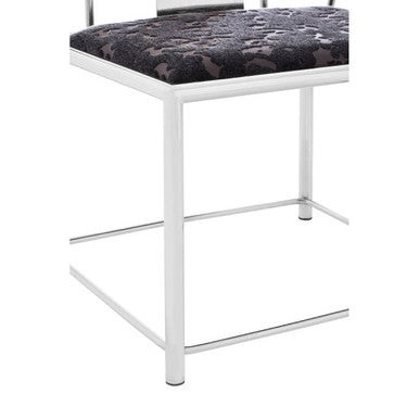Yasmin Black Velvet And Steel Chair - PN Home