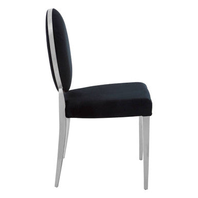 Yasmin Black Velvet And Silver Chair - PN Home