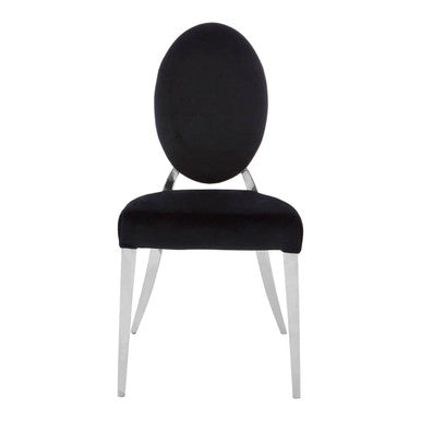 Yasmin Black Velvet And Silver Chair - PN Home