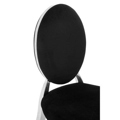 Yasmin Black Velvet And Silver Chair - PN Home