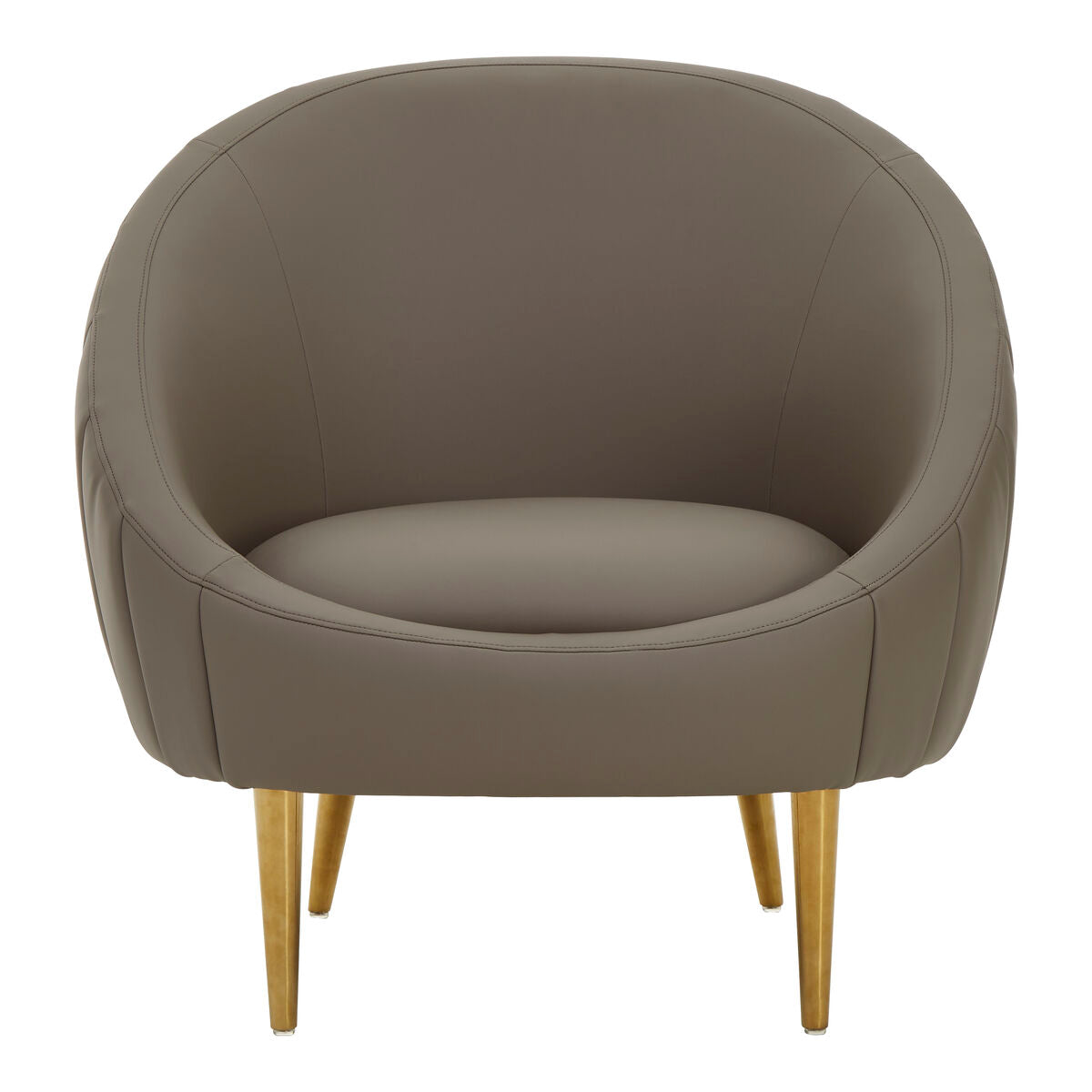 Lagero Brown Leather Effect Curved Cocoon Chair - PN Home
