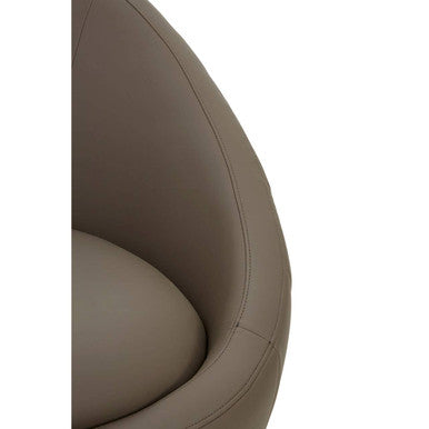 Lagero Brown Leather Effect Curved Cocoon Chair - PN Home
