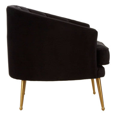 Hendricks Black Velvet Chair With Gold Finished Legs