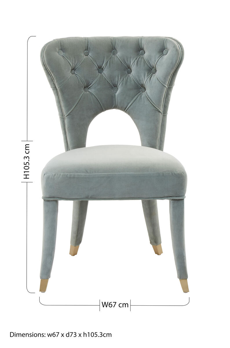 Villi Blue Velvet Tufted Dining Chair - PN Home