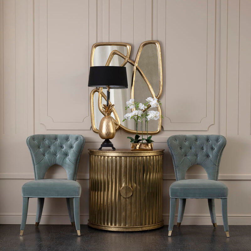 Villi Blue Velvet Tufted Dining Chair - PN Home