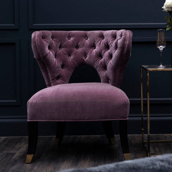 Villi Lilac Velvet Accent Chair - PN Home