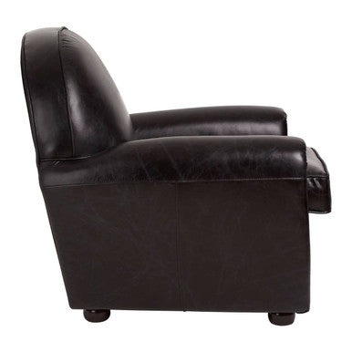 Victor Black Leather Classic Armchair - PN Home