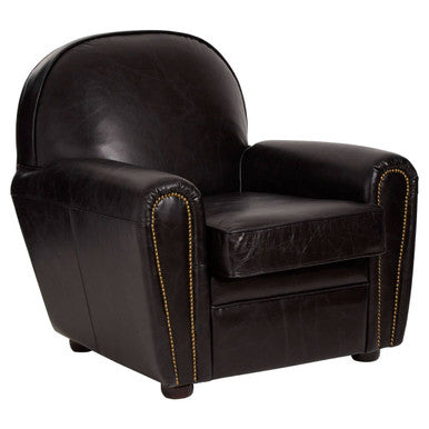 Victor Black Leather Classic Armchair - PN Home