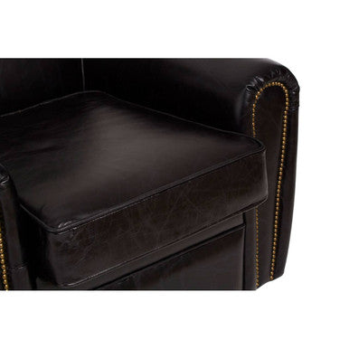 Victor Black Leather Classic Armchair - PN Home
